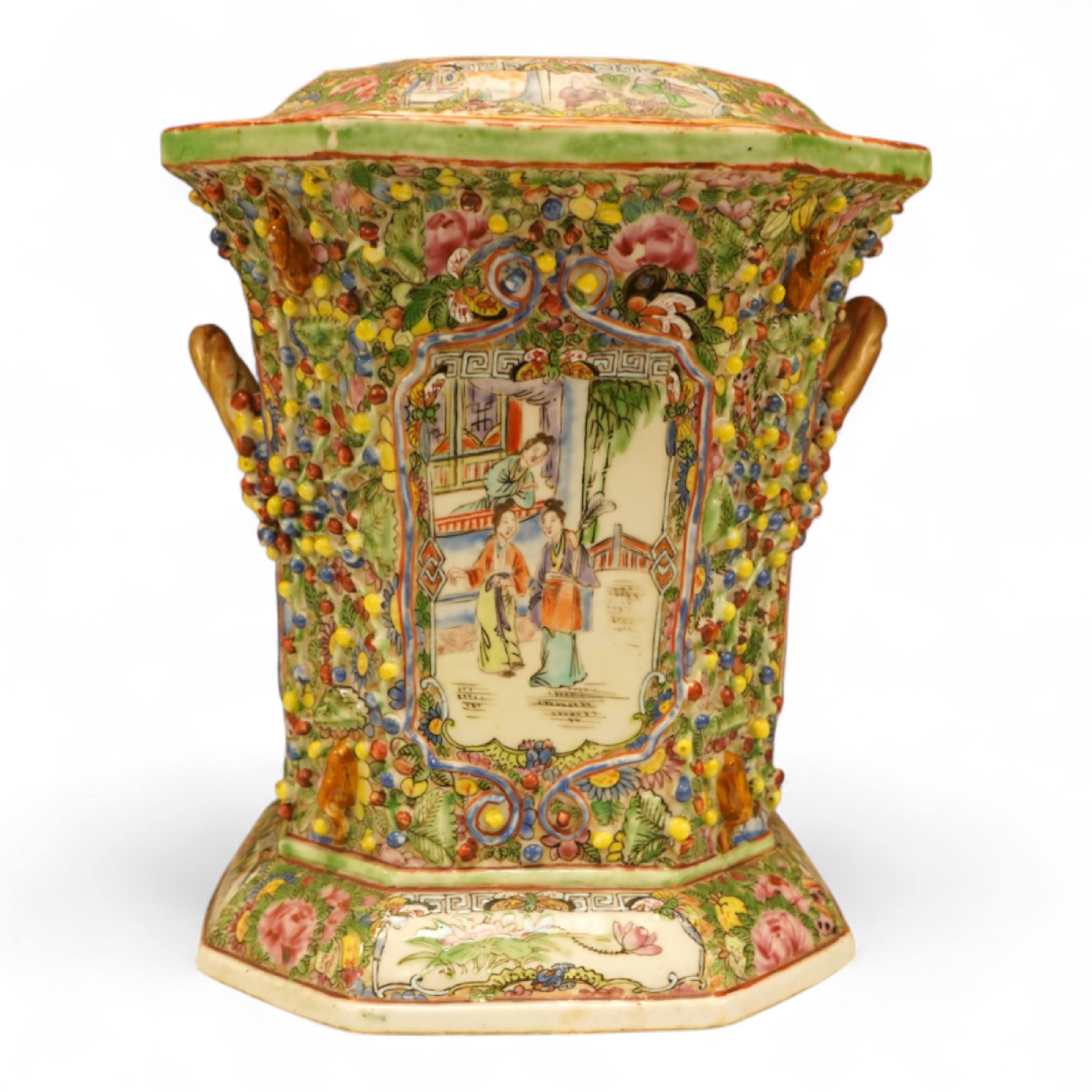 A 19th century Chinese famille rose bough pot, 24cm